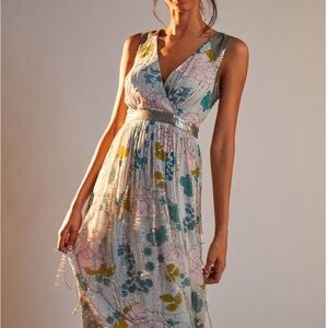 Anthropologie Sylvia Beaded Fringe Maxi Dress